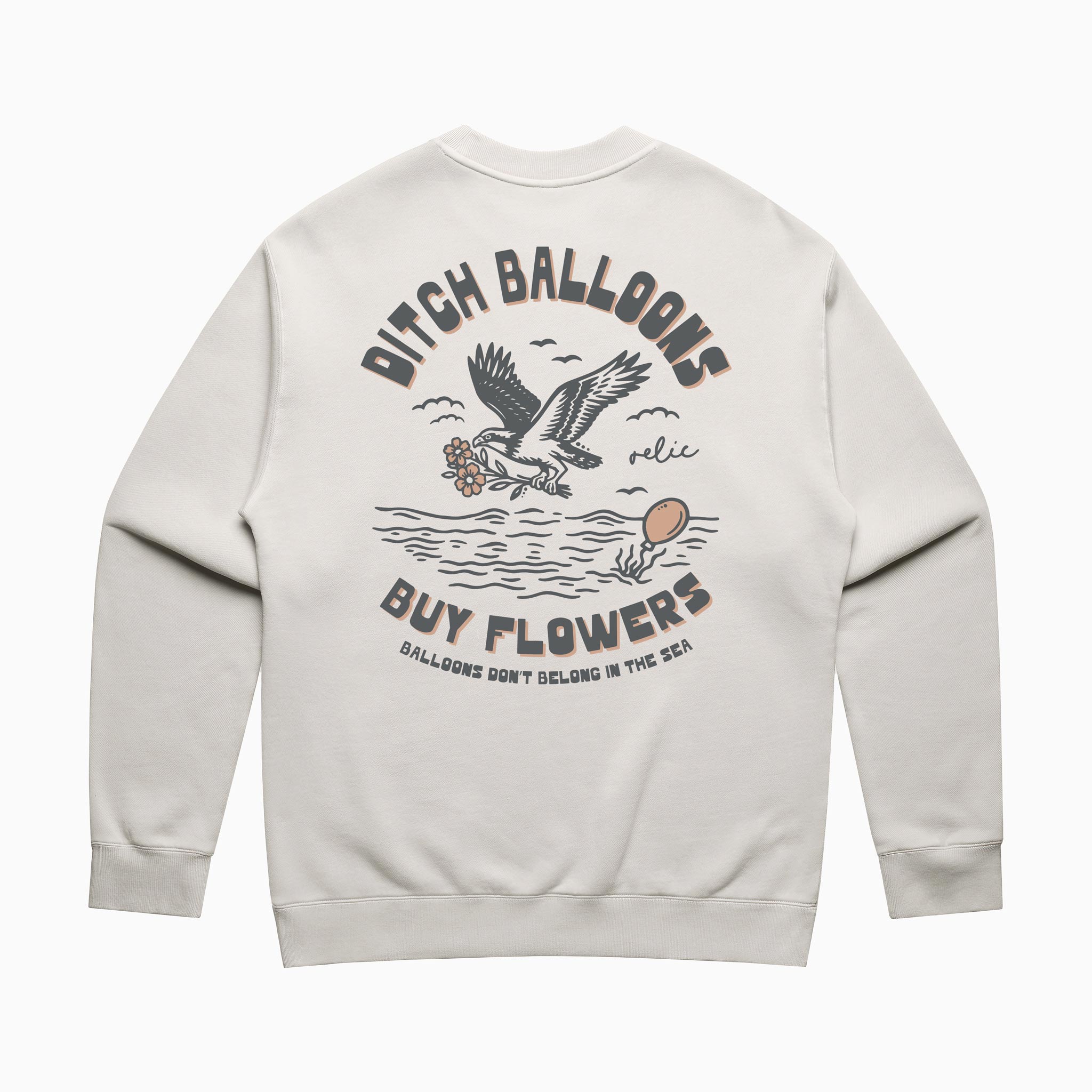 トップス 2024S/S METHO bouquet of sailors Recycled Ditch Balloons, Buy Flowers Crewneck - Pearl – Relic