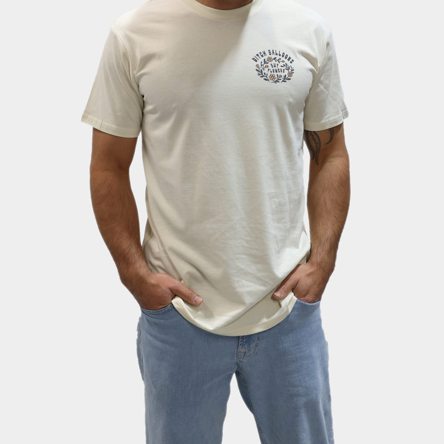 Ditch Balloons, Buy Flowers Tee - Cream