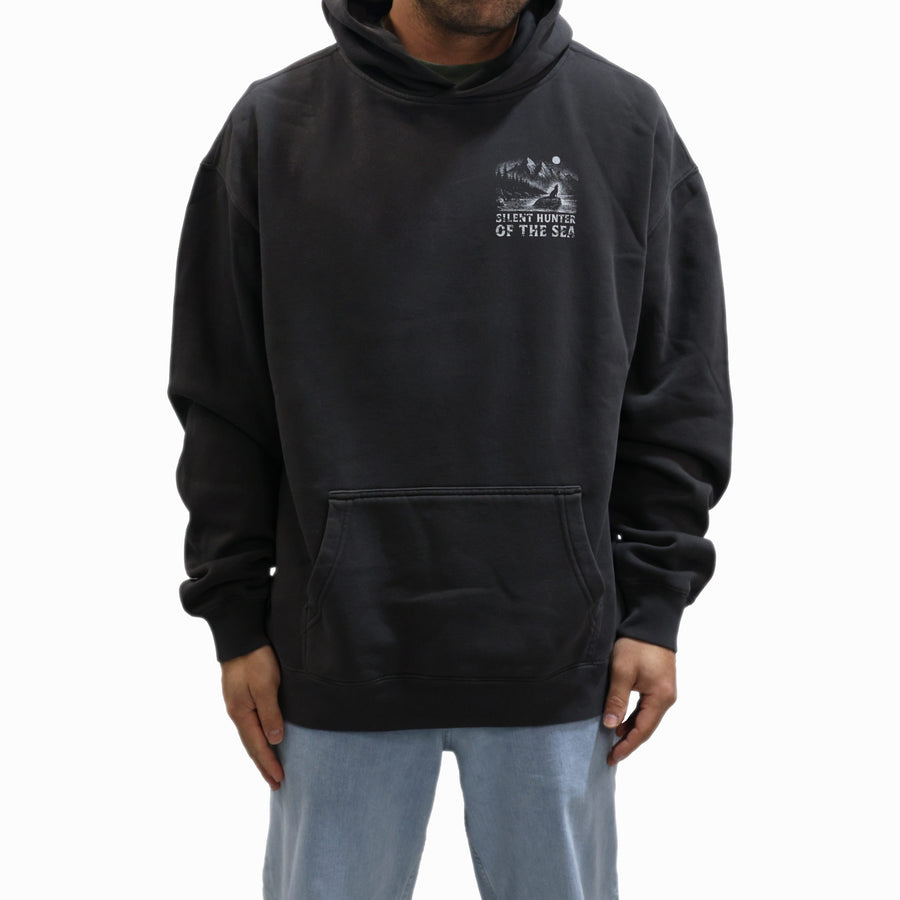 Recycled Silent Hunter of The Sea Hoodie - Faded Black