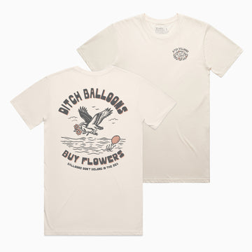 Ditch Balloons, Buy Flowers Tee - Cream