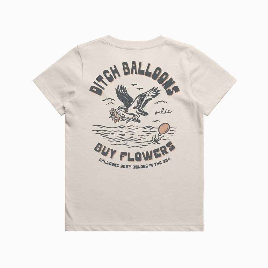 Kids Ditch Balloons, Buy Flowers Tee - Pearl
