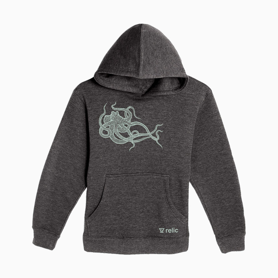 Kids Octopus Hoodie - Storm Gray