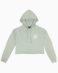 Ripples Make Waves Crop Top Hoodie - Sage