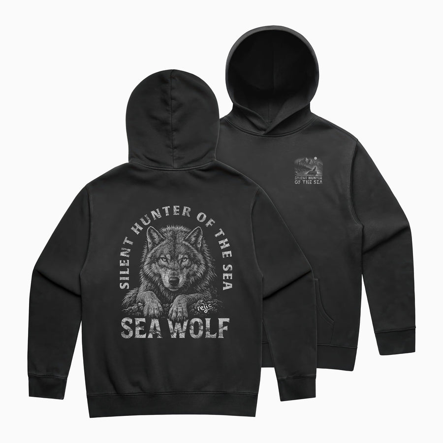 Recycled Silent Hunter of The Sea Hoodie - Faded Black