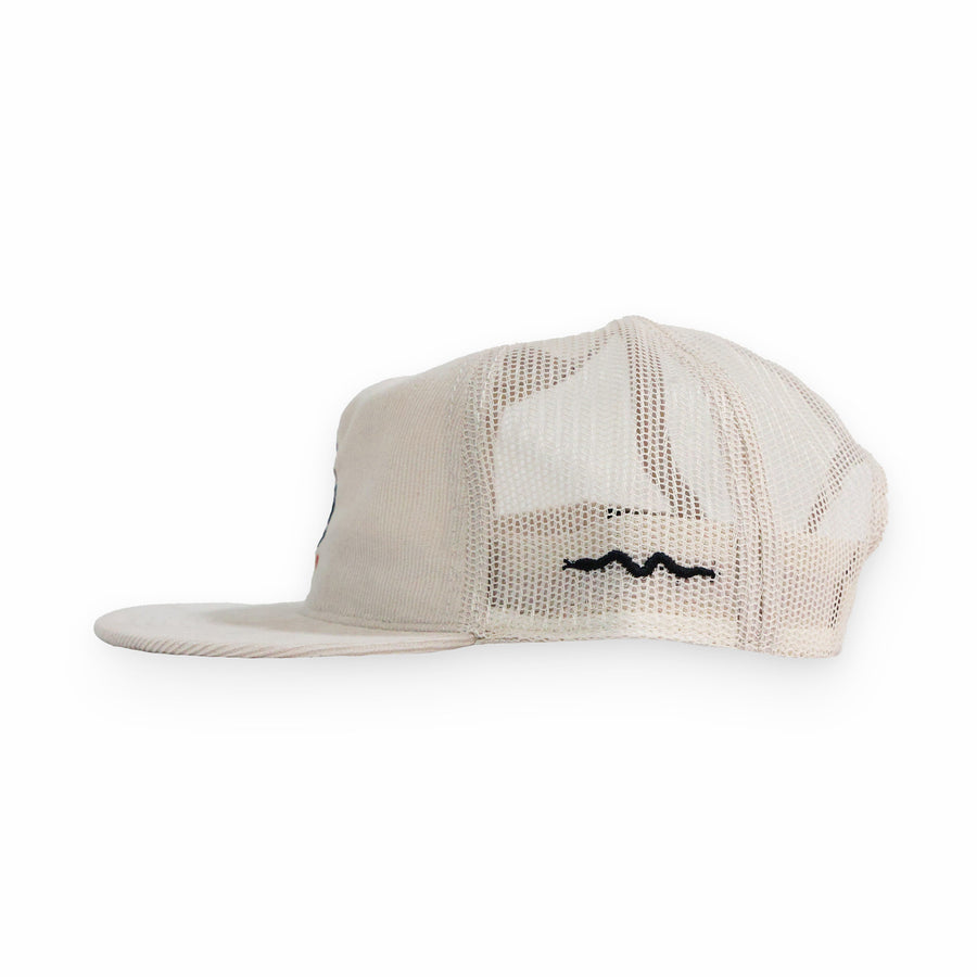 Snake Embroidery Corduroy Trucker - Bone